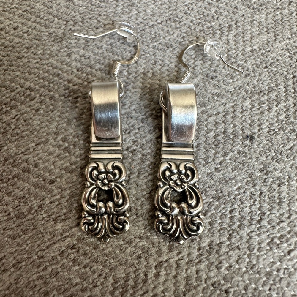 Handmade Silverware Earrings - Picture 4 of 6